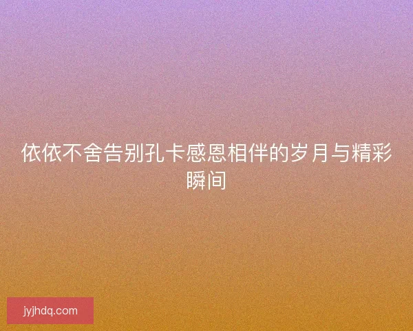 依依不舍告别孔卡感恩相伴的岁月与精彩瞬间