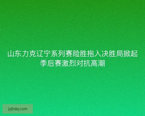 山东力克辽宁系列赛险胜拖入决胜局掀起季后赛激烈对抗高潮